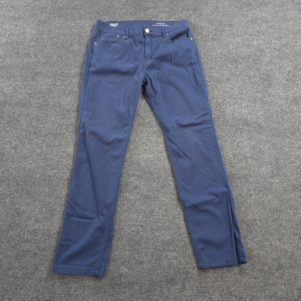Mugsy Pants Mens 35x32 Navy Blue Parkers Slim Straight Stretch Casual Preppy
